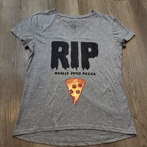 Freeze Women's Halloween T-shirt/Top R.I.P- Rest In Pizza, Gray Sze. XL/EG